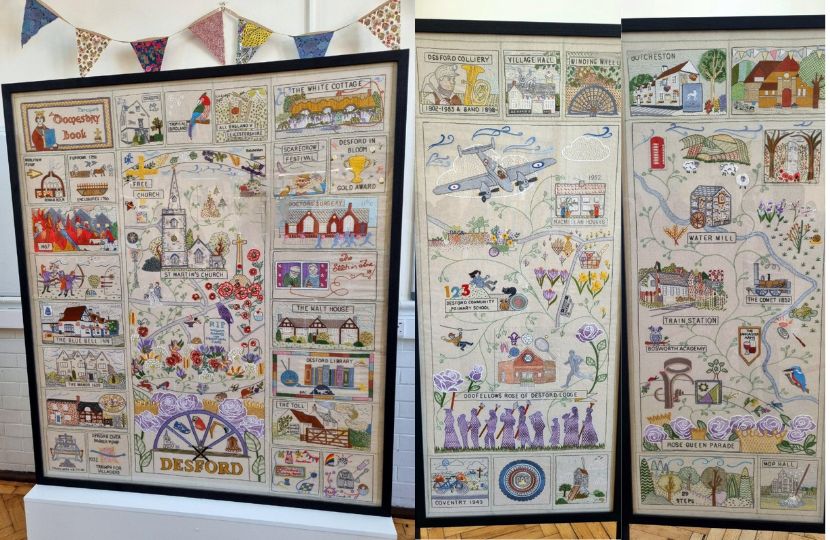 The three sections of the Desford Tapestry
