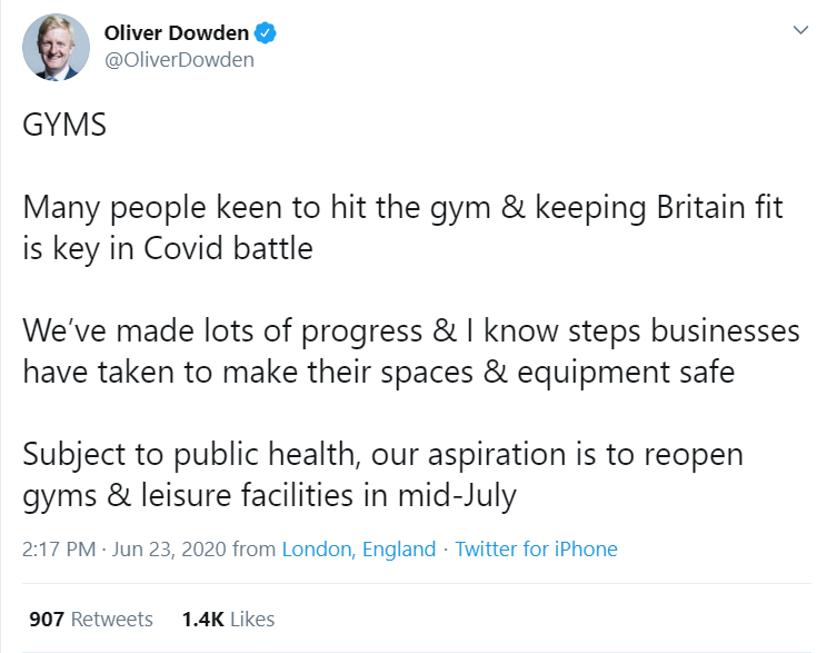 Oliver Dowden Tweet