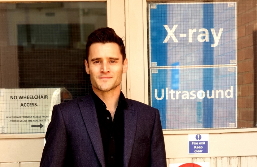 Dr Luke Evans at the Hinckley Xray Department