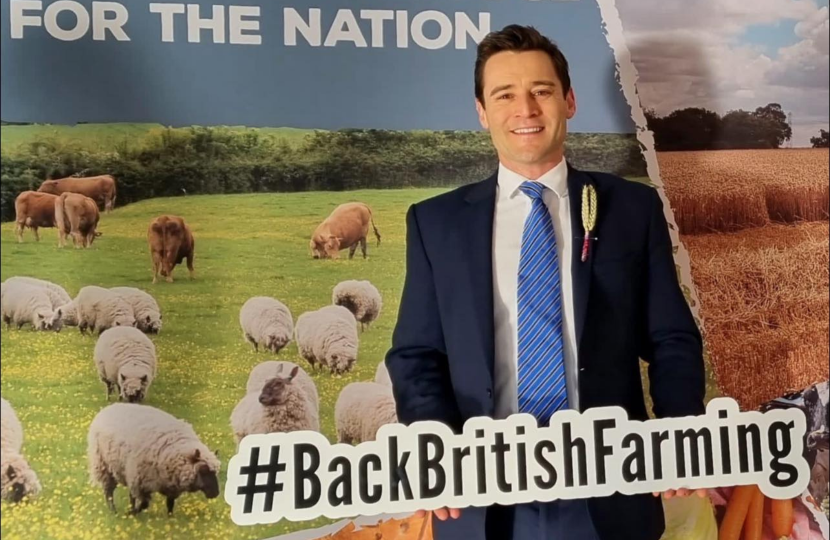 Dr Luke Evans MP at Back British Farming Day event in Westminster