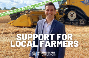 Dr Luke Evans MP Supporting Bosworth's Farmers