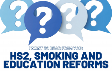 Survey on HS2, smoking and education reforms